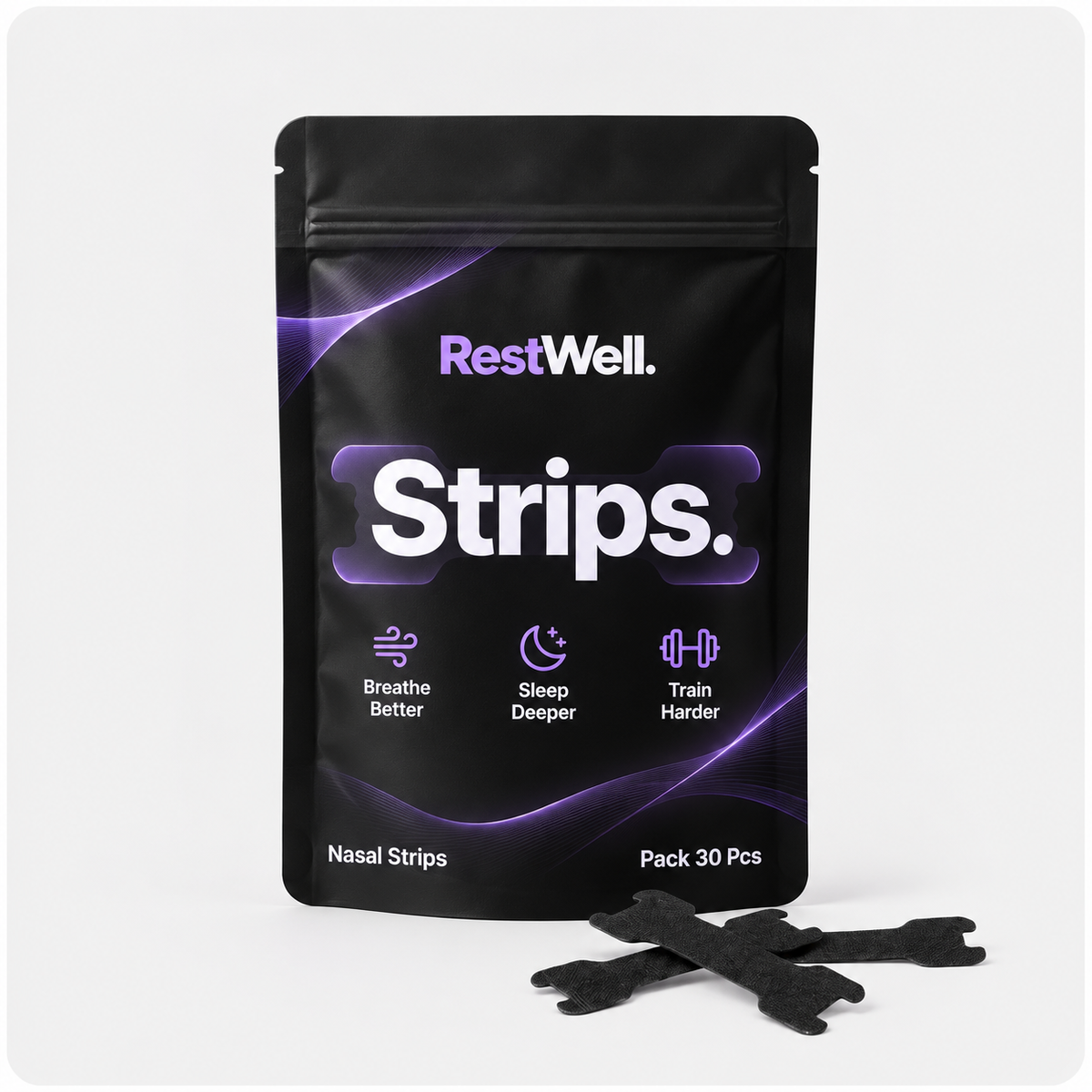 RestWell Black Nasal Strips